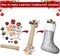 8 Pack Large Grey and White Christmas Stockings Decorations with Plush Faux Fur Cuff 15 Inch Xmas Family Socks for Christmas Family Holiday Party Decor